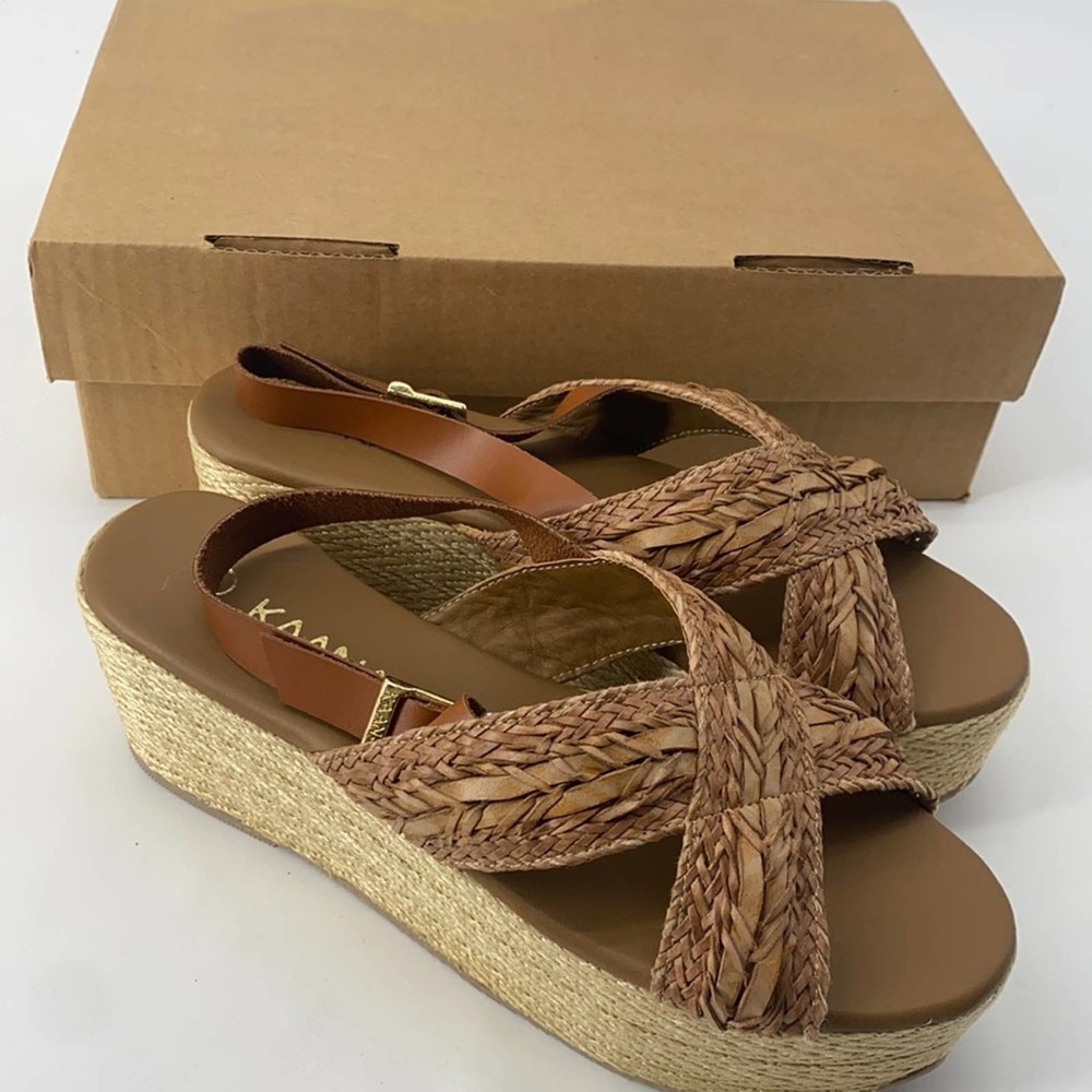 Kaanas Braided Cross Wedges NEW size 9 NIB
